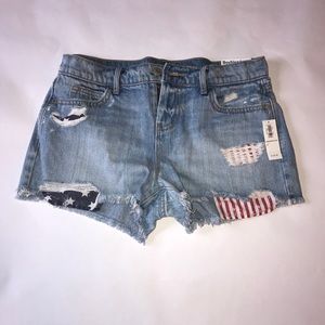 Patriotic boyfriend jean shorts